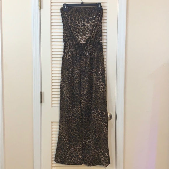 Strapless Leopard Jumpsuit - Picture 3 of 3